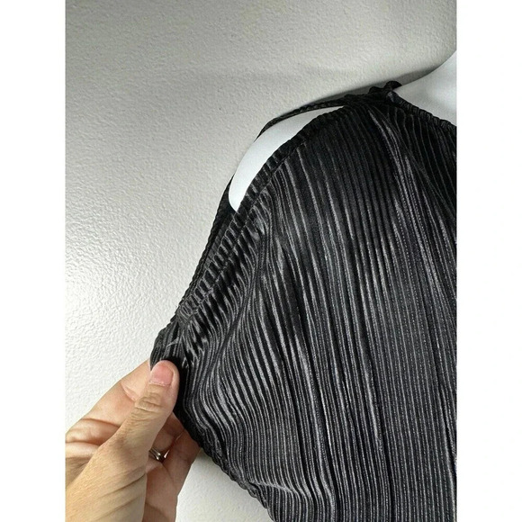 Reserved Let's Fashion Black Pleated Midi Dress Size XS - Picture 2 of 7